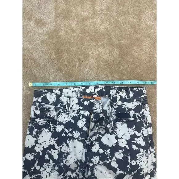 Tory Burch Floral Print Skinny Jeans Women’s Size 26 Blue White Cotton - Picture 6 of 9
